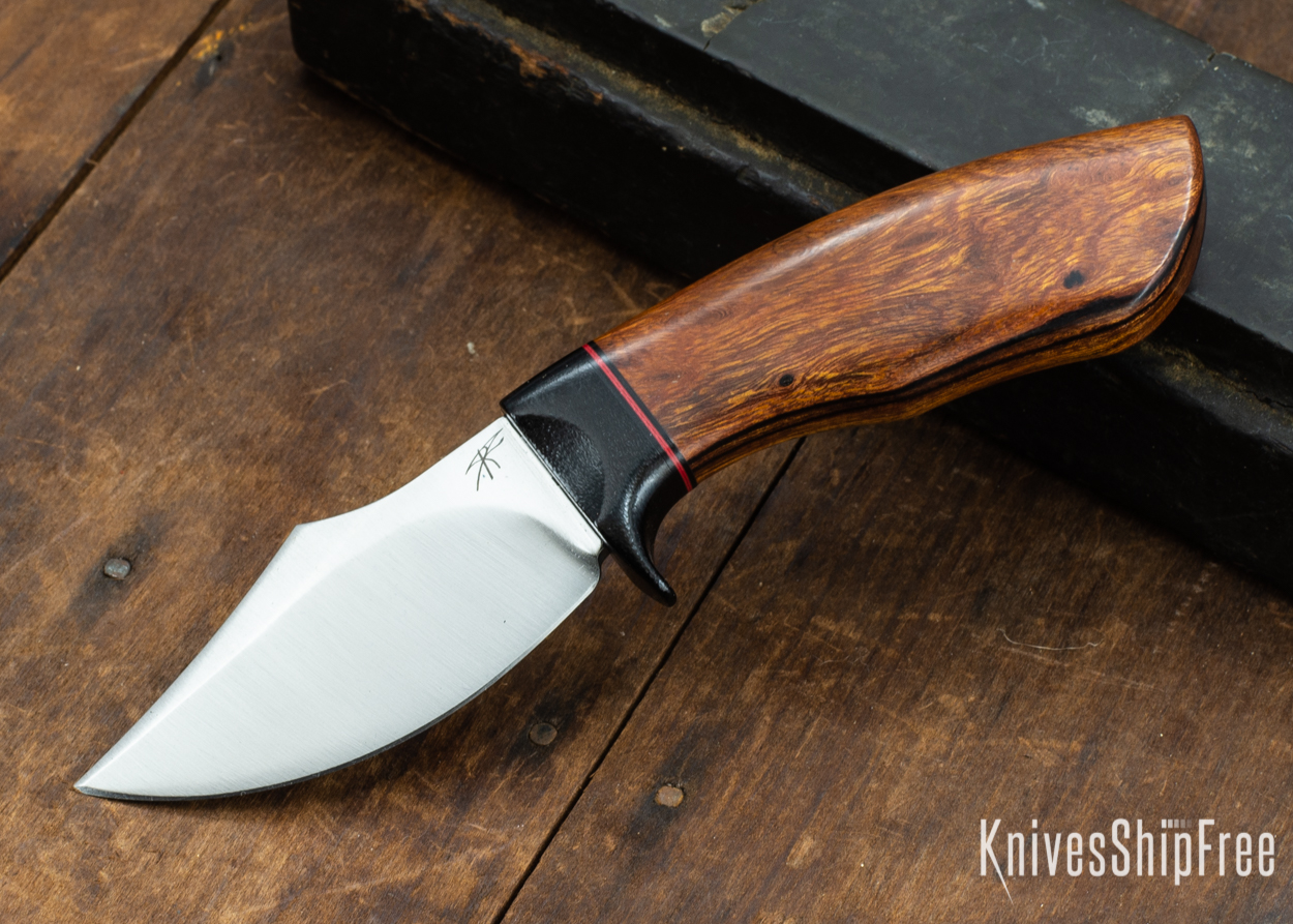 Dark Timber Knives: Dark Knight Skinner AEBL - Desert Ironwood - Black Guard - Blk/Red/Blk Spacer - 121847