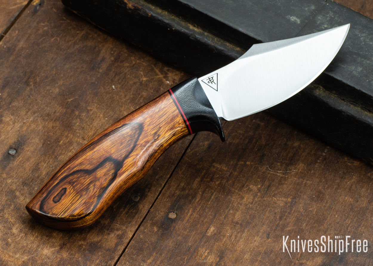 Dark Timber Knives: Dark Knight Skinner AEBL - Desert Ironwood - Black Guard - Blk/Red/Blk Spacer - 121847