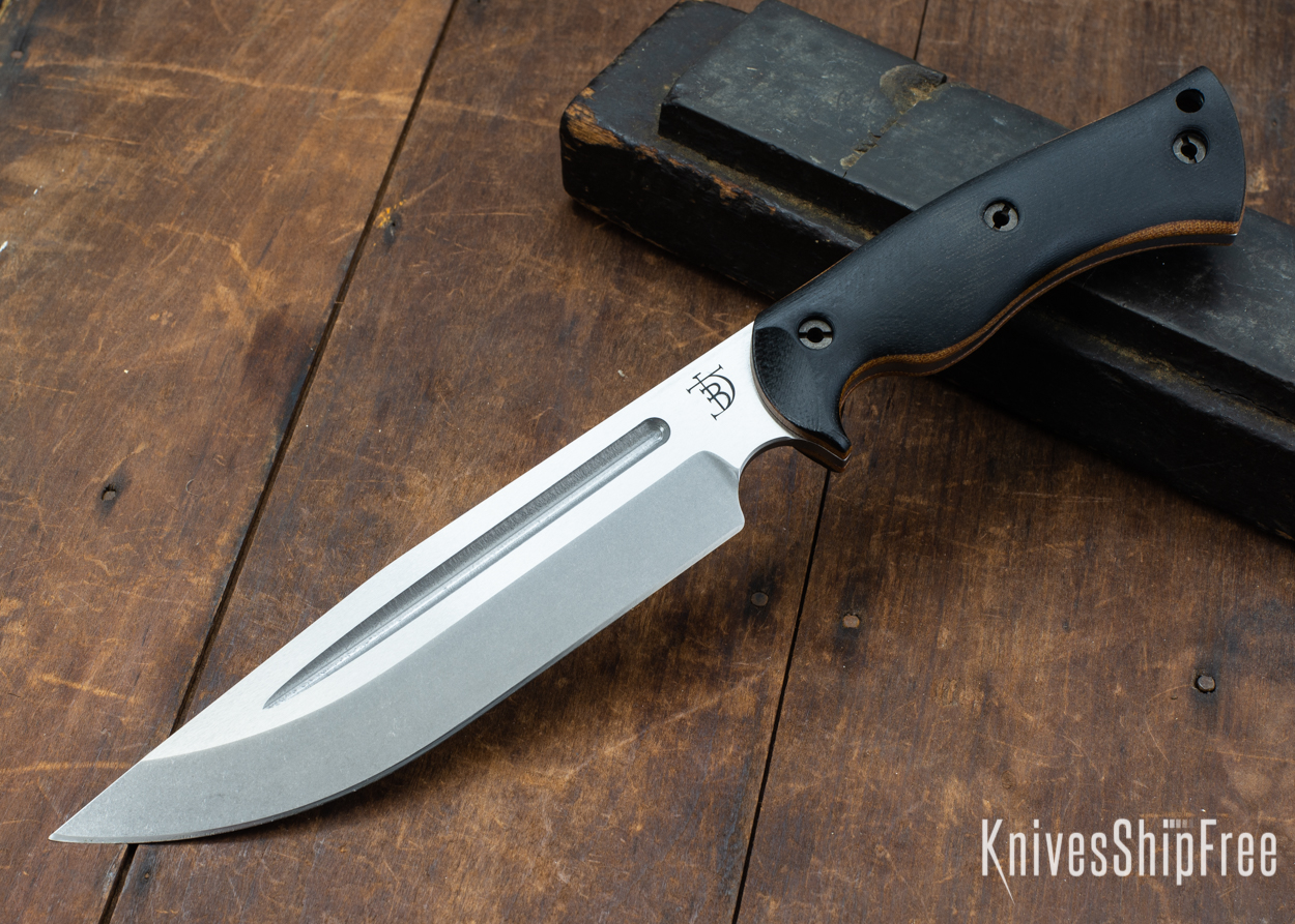 Dark Timber Knives: Honey Badger 3V - Black Micarta - Natural Liners - Tumbled