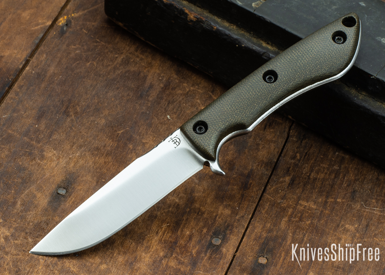 Dark Timber Knives: Tavi AEBL - Green Micarta - Satin