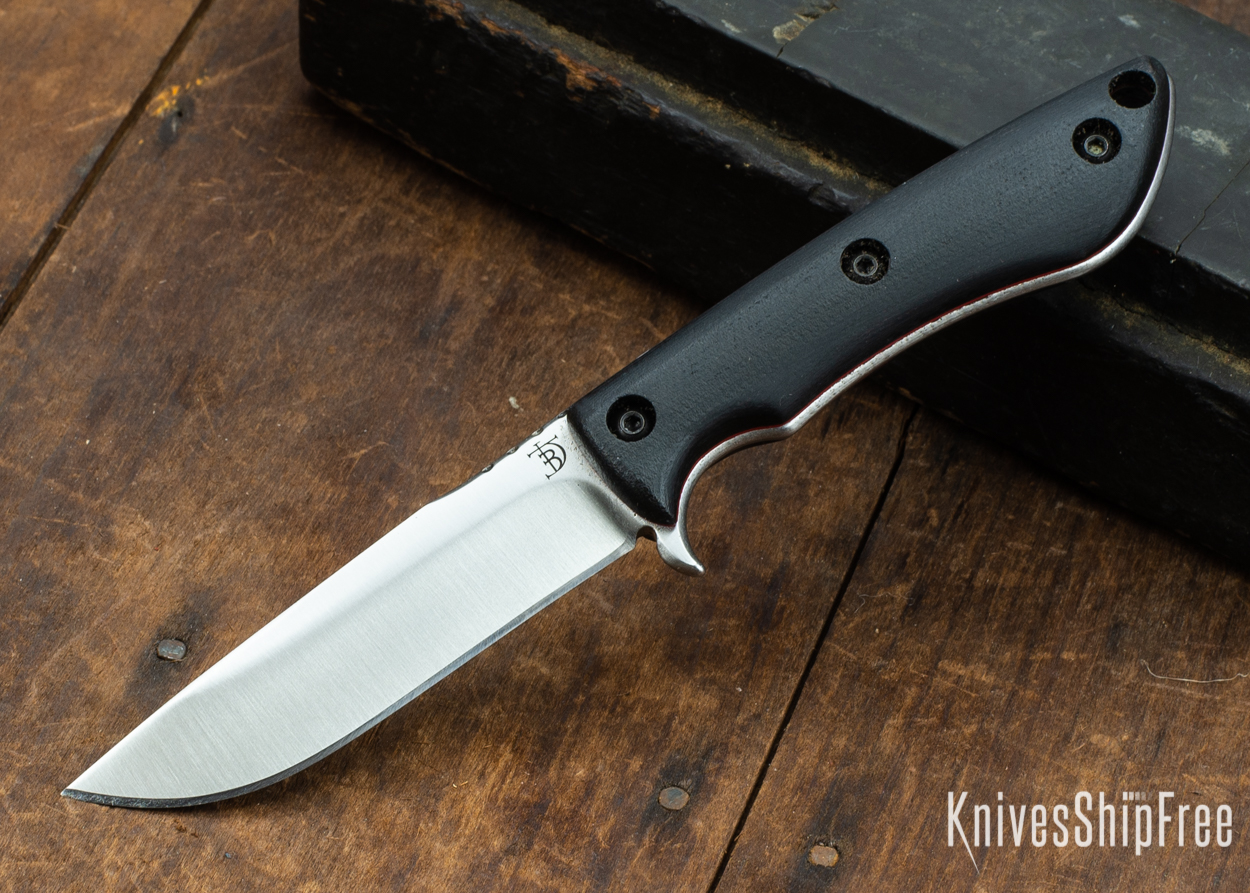 Dark Timber Knives: Tavi AEBL - Black Micarta - Red Liners - Satin