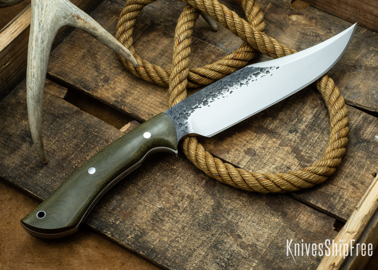 (Back) Green Canvas Micarta - White Liners - 112313