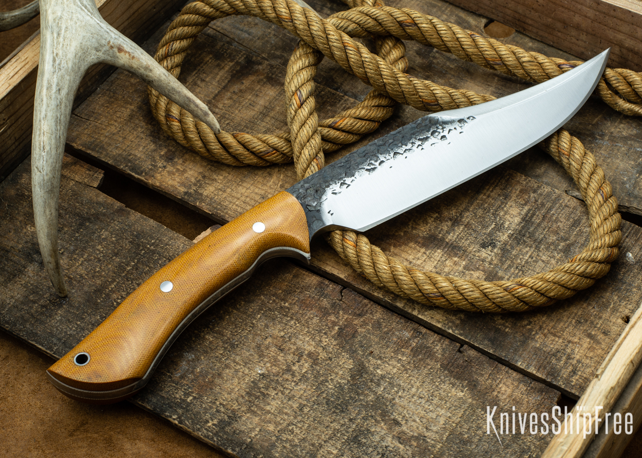 (Back) Natural Canvas Micarta - White Liners - 112319
