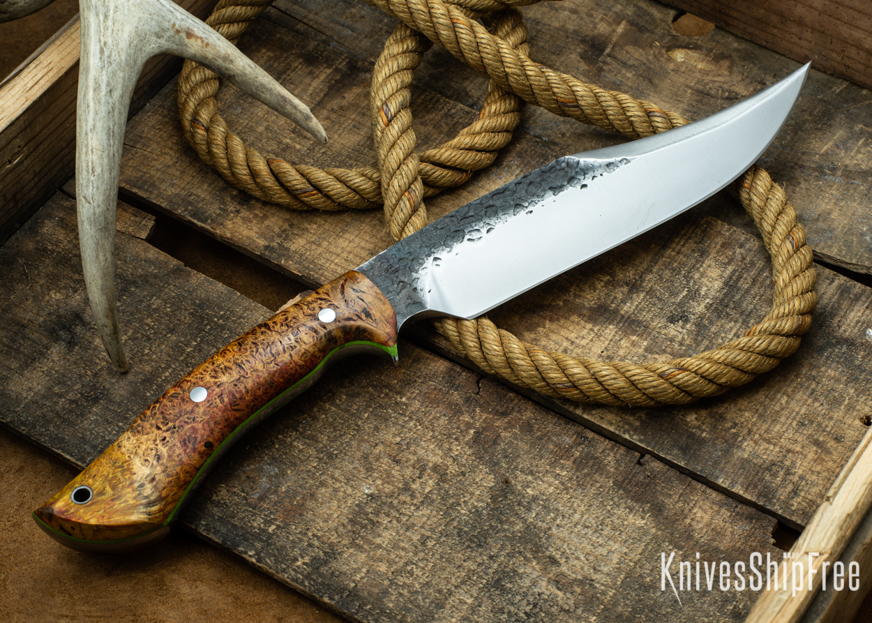 (Back) Black Gold & Red Elder Burl - Lime Green Liners - 112335