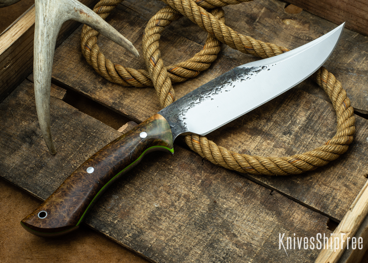 (Back) Brown Elder Burl - Lime Green Liners - 112338