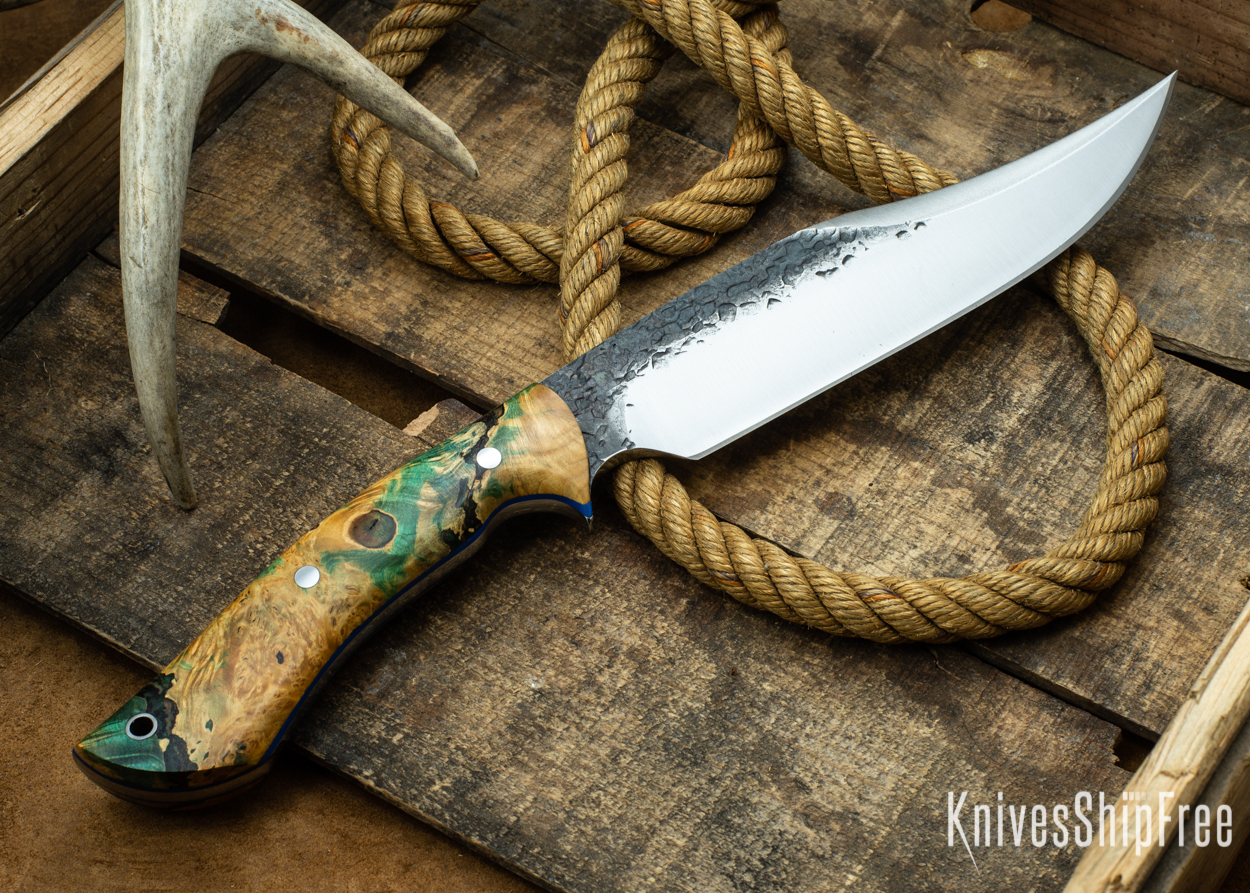 (Back) Gold & Green Elder Burl - Blue Liners - 112340
