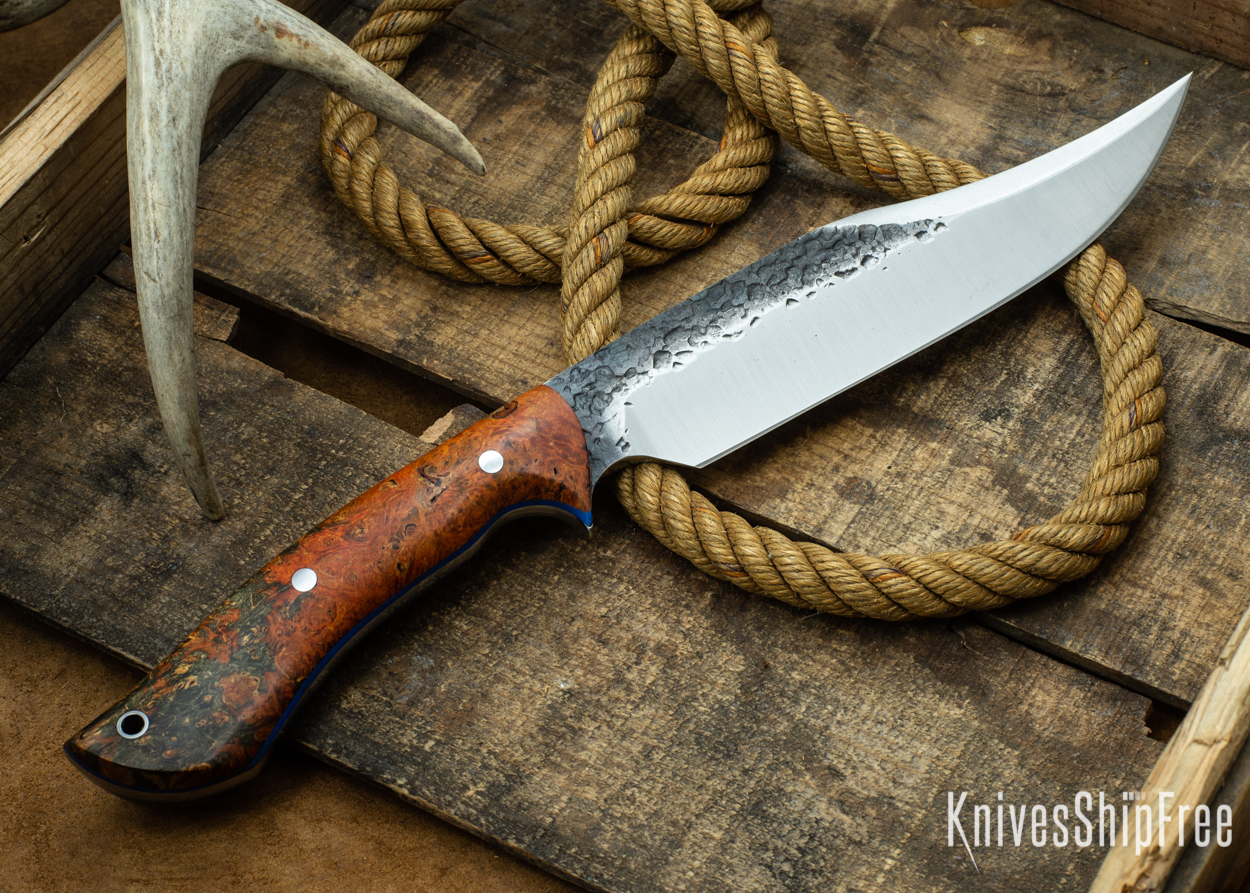 (Back) Orange & Black Elder Burl - Blue Liners - 112348