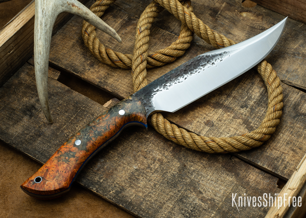 (Back) Orange & Black Elder Burl - Blue Liners - 112349