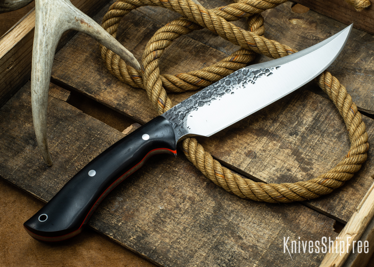 (Back) Black Canvas Micarta - Orange Liners - 112307