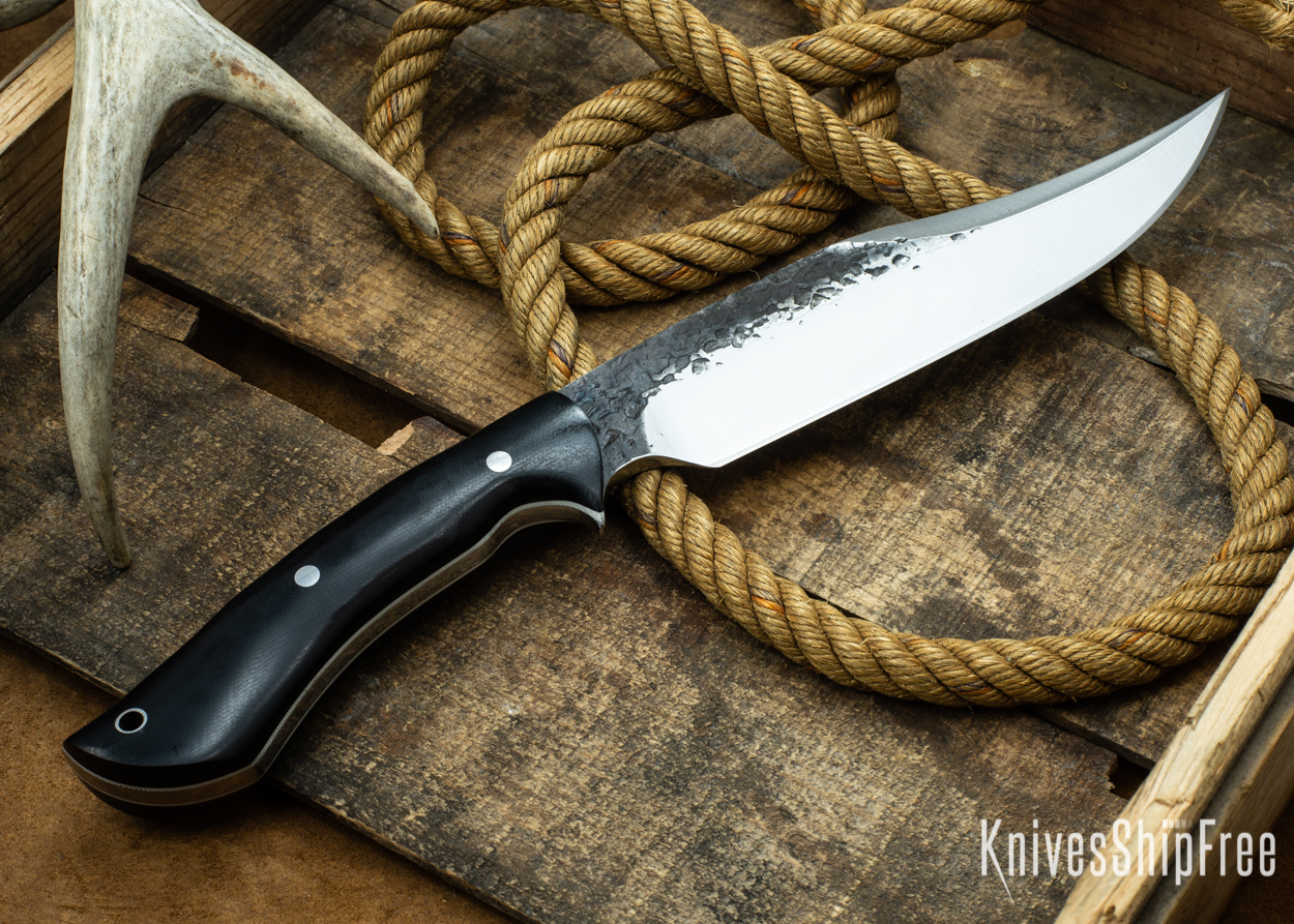 (Back) Black Canvas Micarta - White Liners - 112308