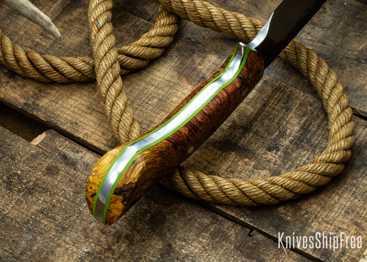 (Spine) Black Gold & Red Elder Burl - Lime Green Liners - 112335