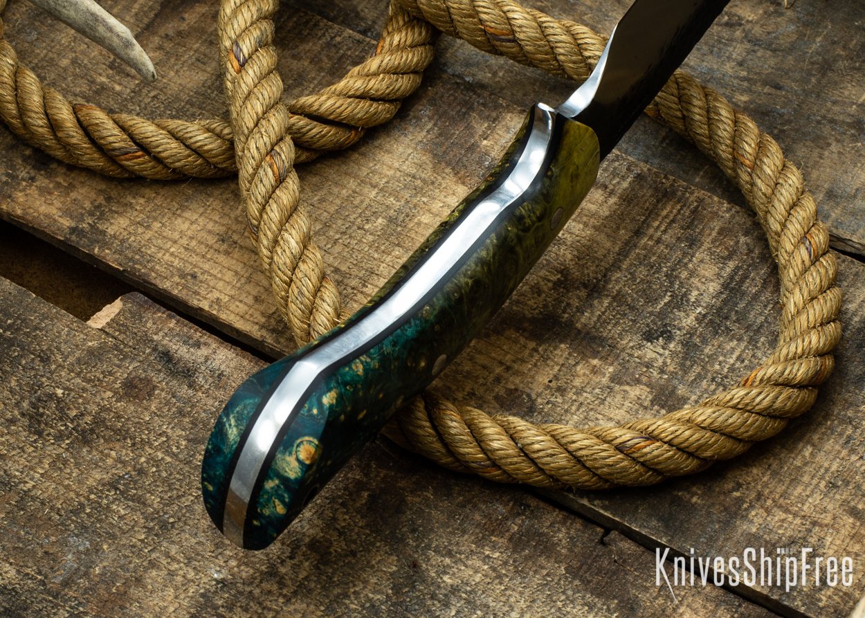 (Spine) Black Green & Blue Elder Burl - Black Liners - 112337