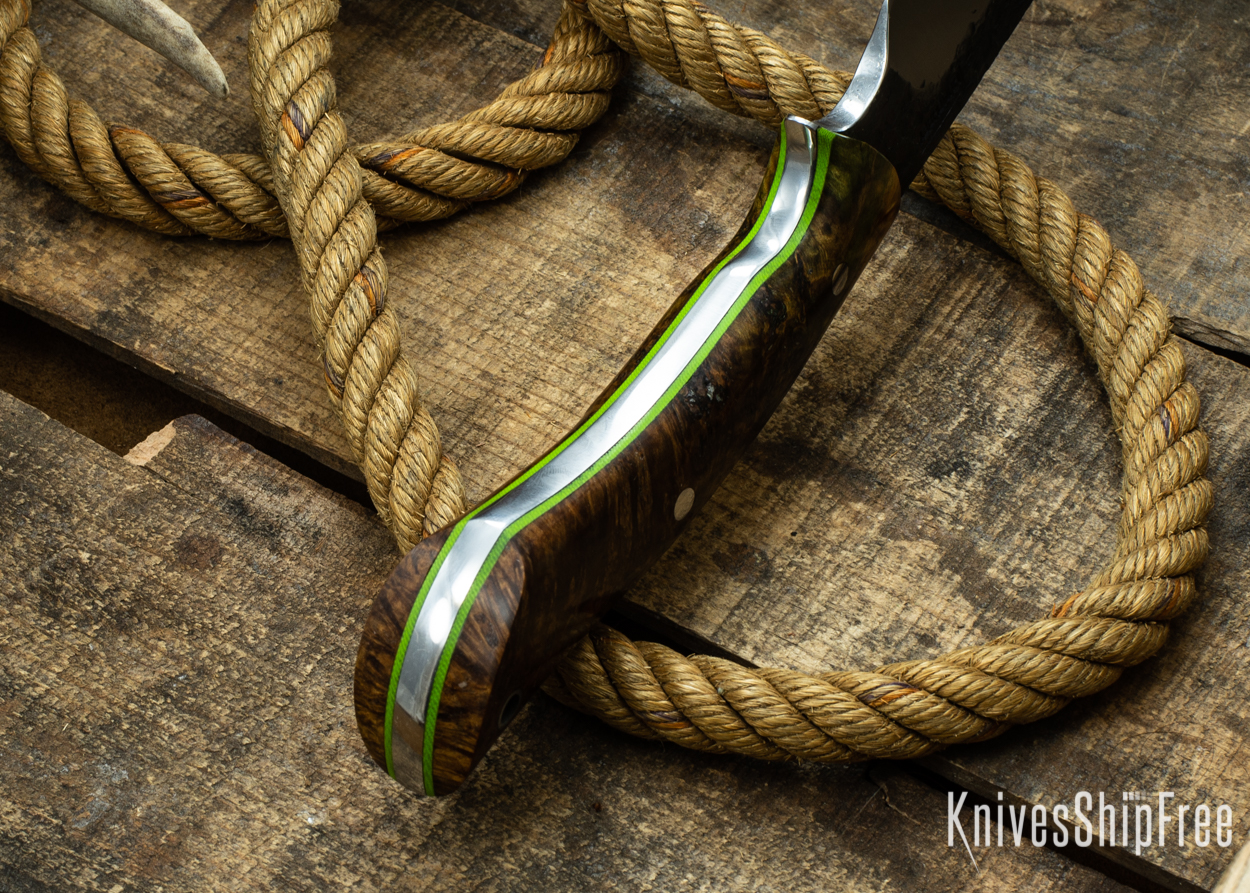(Spine) Brown Elder Burl - Lime Green Liners - 112338