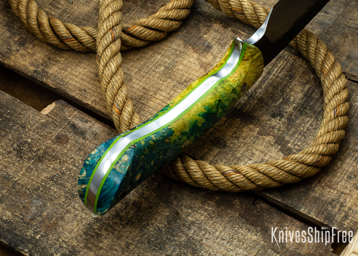 (Spine) Green & Blue Elder Burl - Lime Green Liners - 112346