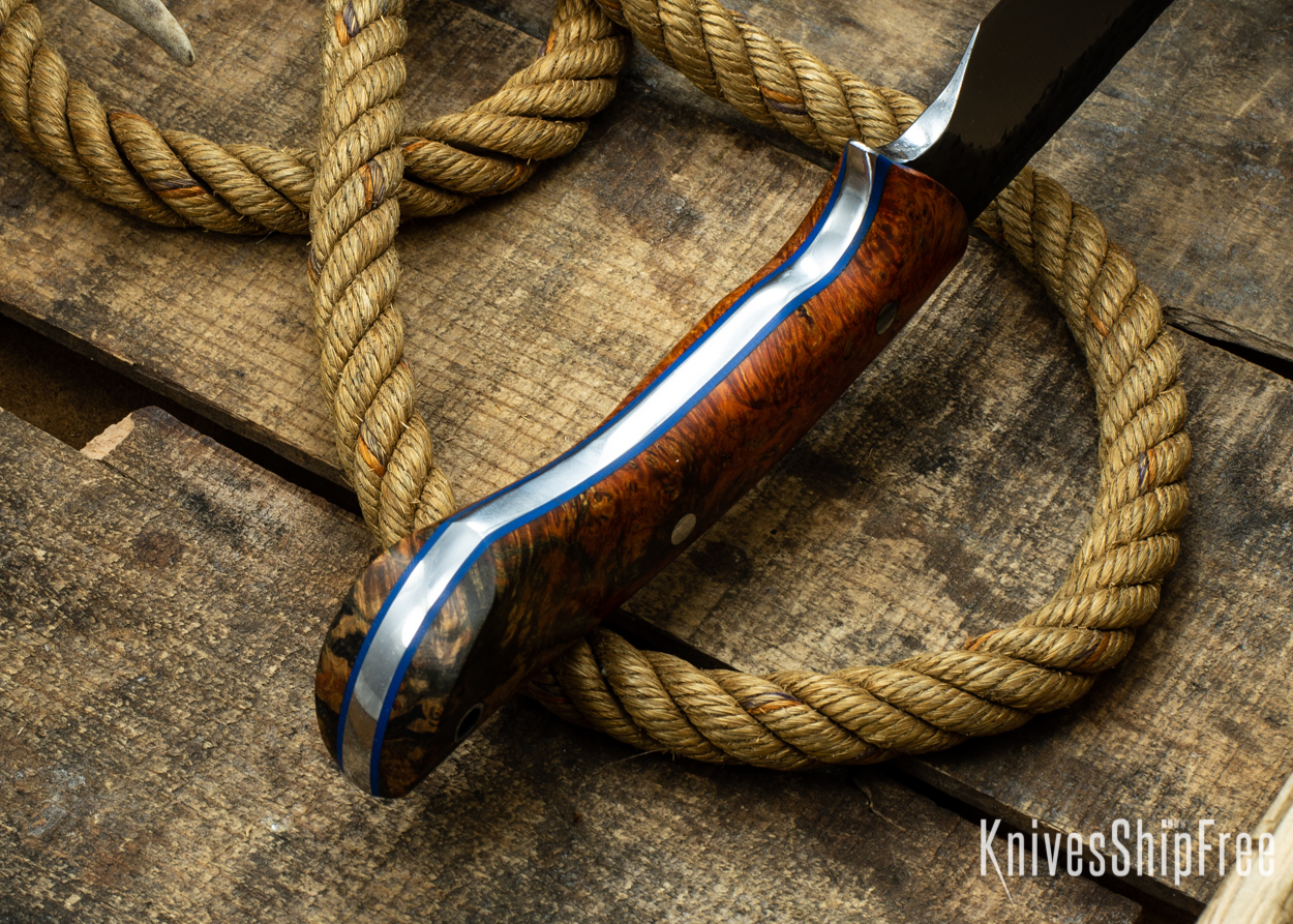 (Spine) Orange & Black Elder Burl - Blue Liners - 112348