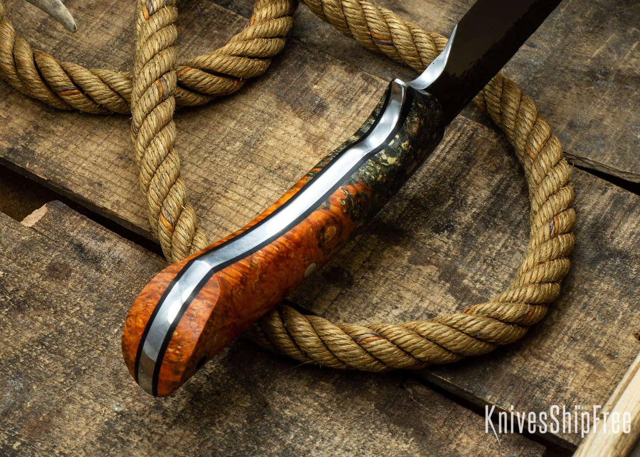(Spine) Orange & Black Elder Burl - Black Liners - 112347