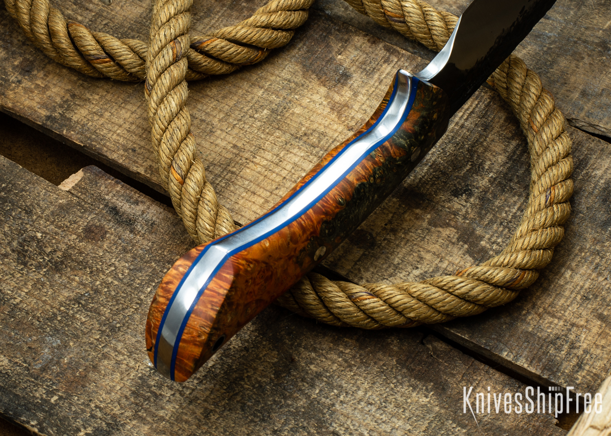 (Spine) Orange & Black Elder Burl - Blue Liners - 112349