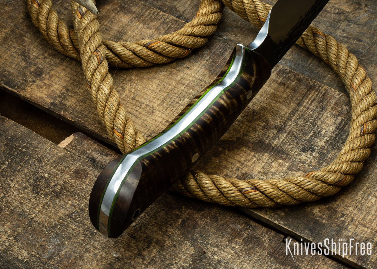 (Spine) Dark Curly Maple - Lime Green Liners - 112369