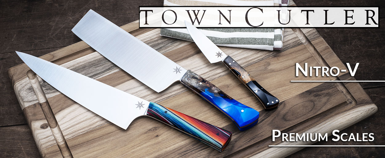 Town Cutler: 9 Bread Knife - Baja - Mexican Blanket G-Carta - Black G-10  Pins - Nitro-V