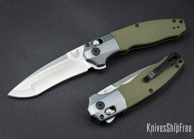 Benchmade Knives: 496 Vector - OD Green G-10 - White Liners - CPM