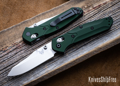 Benchmade Knives: 945 Mini Osborne - Green Aluminum - CPM-S30V