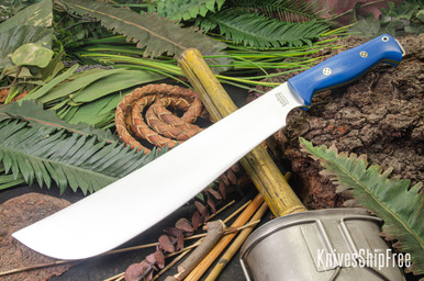 Bark River Knives: Bravo Machete - CPM 1V - Blue Glow G-10 - Toxic