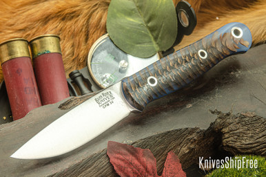 Bark River Knives: Bravo 1.25 - CPM 3V - Glow in the Dark Pinecone - Blue  Liners - Hollow Brass Pins - Rampless