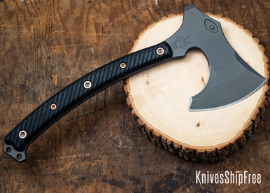 RMJ Tactical: Berserker - 80CrV2 Tomahawk - Black G-10