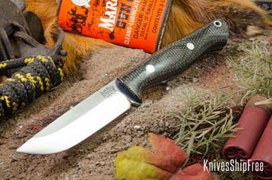 Bark River Knives: Gunny - CPM 3V - Duskdog Canvas Micarta - Blue