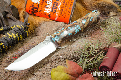 Bark River Knives: Gunny - CPM 3V - Cholla Cactus with Turquoise