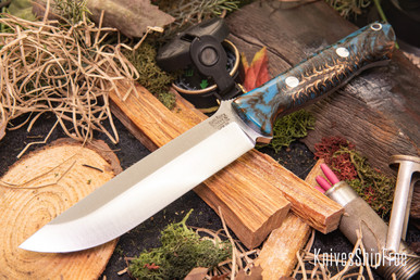 Bark River Knives: Bravo 1.5 - CPM 3V - Blue & Copper Pinecone #1