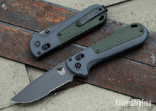 Benchmade Knives: 430SBK Redoubt - AXIS Lock - CPM-D2 - Cobalt Black Finish - Partially Serrated