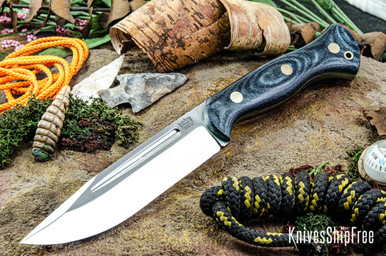 Bark River Knives: Cub - CPM 3V - Blue Denim Micarta - Lime Liner