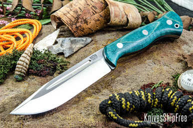 Bark River Knives: Cub - CPM 3V - Green & Gold Tigertail Maple Burl