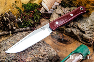 Bark River Knives: Ultralite Field Knife - CPM 3V - Red G-10 - Blue 