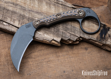 アート工房Kネガティブパイプカットローレット加工済みと加工なし+ NO3.5 RMJ Tactical: Korbin Karambit - Textured Hyena Brown G-10 - Nitro