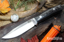 Bark River Knives: Hildi - CPM-CruWear - Black Carbon Fiber - Blue Liners