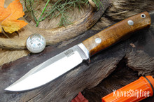 Bark River Knives: Hildi - CPM-CruWear - Dark Curly Maple - Red Liners