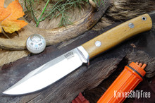 Bark River Knives: Hildi - CPM-CruWear - Natural Canvas Micarta - Black Liners