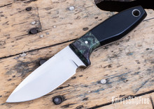 Bradshaw Blades: Dead Drop EDC - Black Canvas - Buckeye Burl Bolster - OD Green Liners - D2 Tool Steel