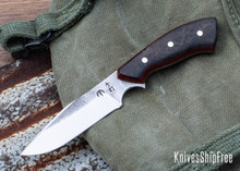 5540  Carter Cutlery: Muteki - Mini Aviator - Hardwood - Red G10 & Natural Canvas Micarta Liners - CC21CJ009