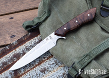 5523  Carter Cutlery: Muteki - Whitecrane Jr - Walnut - Red & Black G10 Liners - CC21CJ011