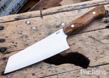 Lishen Knives: Bunka - Desert Ironwood - Brass Pins - Blue Liners - LK08DJ007