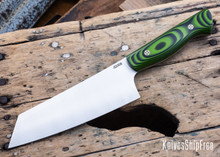 Lishen Knives: Bunka - Green & Black G-10 - Mosaic Pins - LK08DJ012