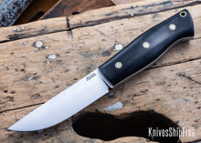 Lishen Knives: Woodsman - Black Linen Micarta - Mosaic Pins - White Liners - LK08DJ029