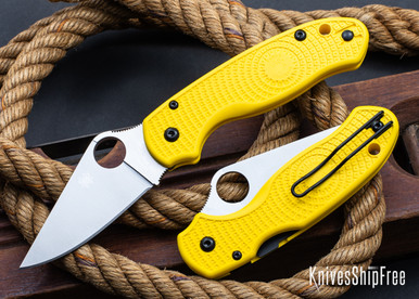 Spyderco: Para 3 Salt Lightweight - Yellow FRN - CPM MagnaCut