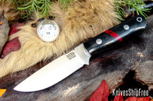 Bark River Knives: Bravo Necker 2 - CPM-S45VN - Black Canvas Micarta - Bloody Basin Spacer