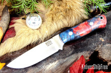 Bark River Knives: Bravo Necker 2 - CPM-S45VN - Red & Blue Maple Burl