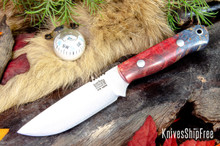 Bark River Knives: Bravo Necker 2 - CPM-S45VN - Red & Blue Maple Burl #1