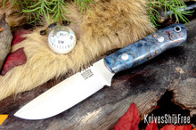 Bark River Knives: Bravo Necker 2 - CPM-S45VN - Red & Blue Maple Burl #3